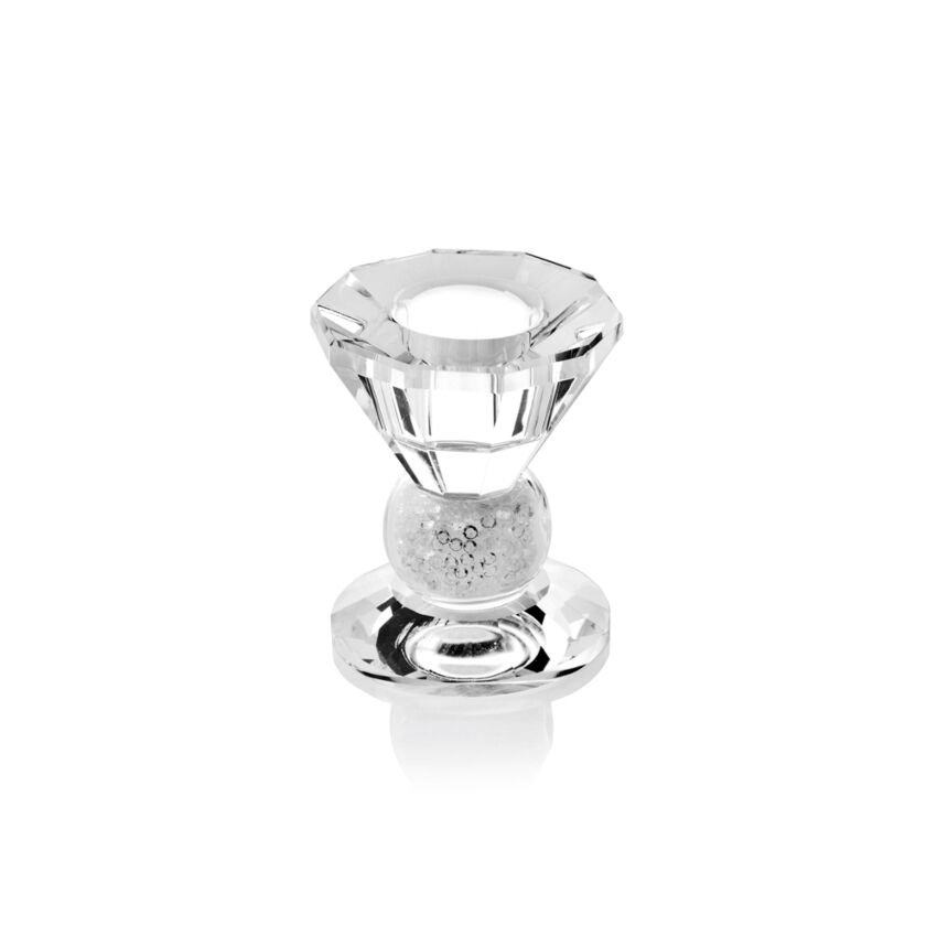 Candeliere in cristallo con strass-h.6.5cm