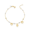 BRACCIALE ORO CON PERLE, CUORI E ANGELO