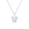 COLLANA CON PENDENTE ANGELO IN ORO BIANCO E DIAMANTI