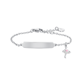 BRACCIALE BAMBINA IN ACCIAIO BALLERINA E PIASTRA