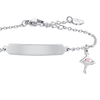 BRACCIALE BAMBINA IN ACCIAIO BALLERINA E PIASTRA