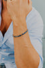 Bracciale Acciaio con Pvd rosè, ceramica blu e zirconi bianchi