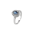 Anello in oro bianco con zaffiro e diamanti