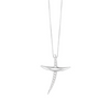 Collana croce in oro bianco e diamanti, cm. 1,8 x 2,6