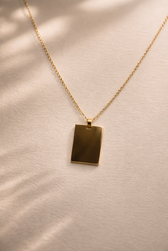Collana targhetta in acciaio adatta per incisioni